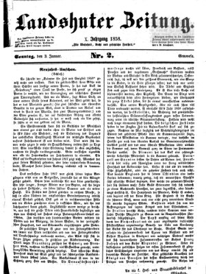 Landshuter Zeitung Sonntag 3. Januar 1858