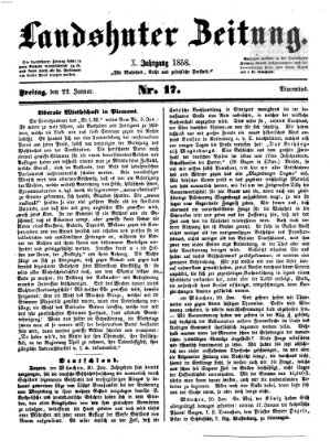 Landshuter Zeitung Freitag 22. Januar 1858