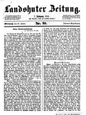 Landshuter Zeitung Mittwoch 27. Januar 1858