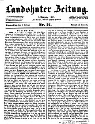 Landshuter Zeitung Donnerstag 4. Februar 1858