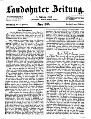 Landshuter Zeitung Mittwoch 10. Februar 1858