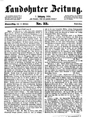 Landshuter Zeitung Donnerstag 11. Februar 1858