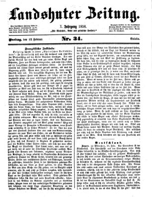 Landshuter Zeitung Freitag 12. Februar 1858