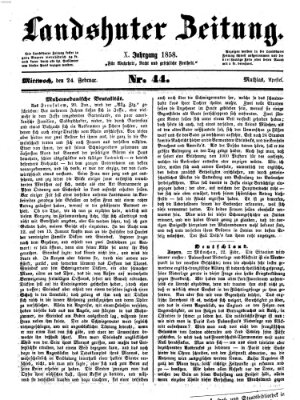 Landshuter Zeitung Mittwoch 24. Februar 1858