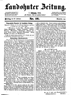 Landshuter Zeitung Freitag 26. Februar 1858