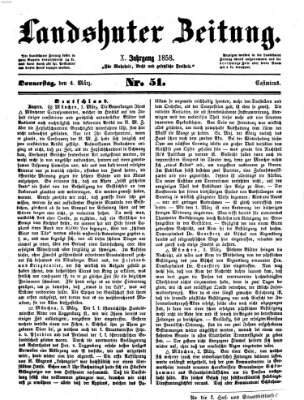 Landshuter Zeitung Donnerstag 4. März 1858