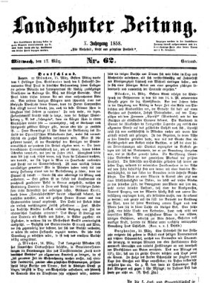 Landshuter Zeitung Mittwoch 17. März 1858