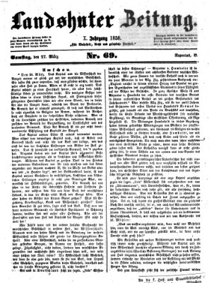 Landshuter Zeitung Samstag 27. März 1858