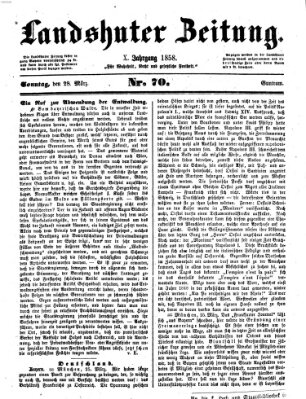 Landshuter Zeitung Sonntag 28. März 1858