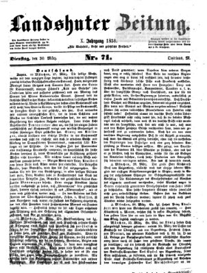 Landshuter Zeitung Dienstag 30. März 1858