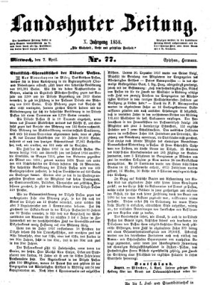 Landshuter Zeitung Mittwoch 7. April 1858