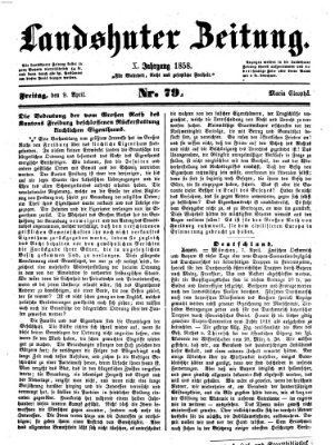 Landshuter Zeitung Freitag 9. April 1858