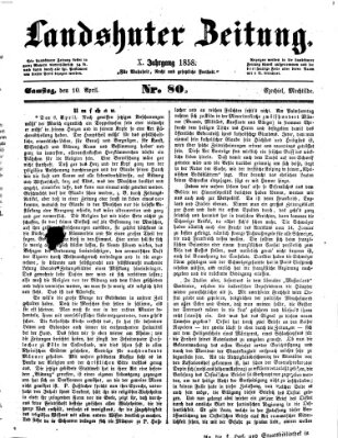 Landshuter Zeitung Samstag 10. April 1858