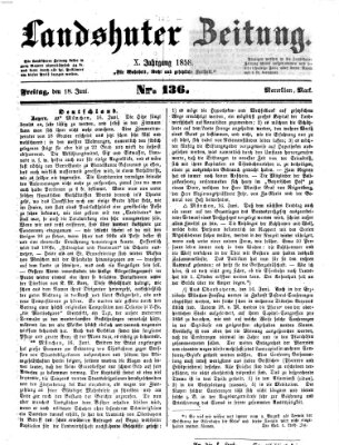 Landshuter Zeitung Freitag 18. Juni 1858