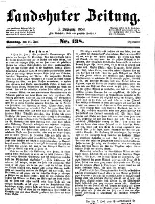 Landshuter Zeitung Sonntag 20. Juni 1858