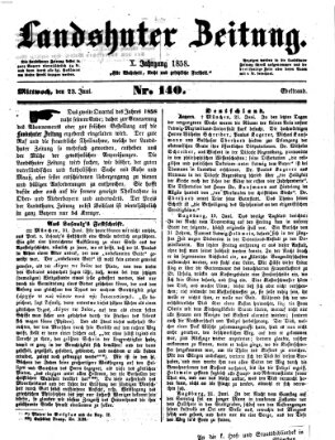 Landshuter Zeitung Mittwoch 23. Juni 1858