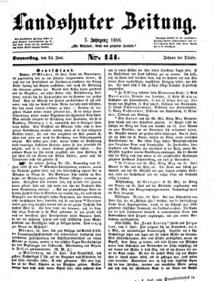 Landshuter Zeitung Donnerstag 24. Juni 1858