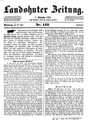 Landshuter Zeitung Sonntag 27. Juni 1858