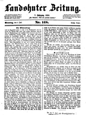 Landshuter Zeitung Sonntag 4. Juli 1858