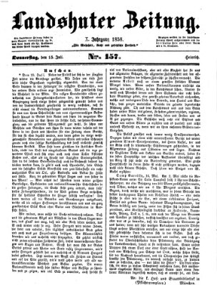 Landshuter Zeitung Donnerstag 15. Juli 1858