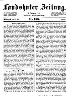 Landshuter Zeitung Mittwoch 28. Juli 1858