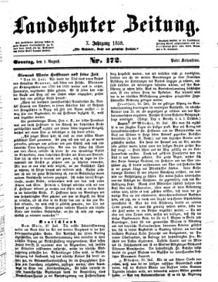 Landshuter Zeitung Sonntag 1. August 1858