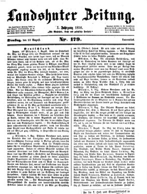 Landshuter Zeitung Dienstag 10. August 1858