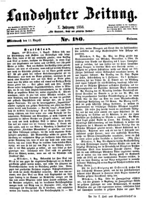 Landshuter Zeitung Mittwoch 11. August 1858