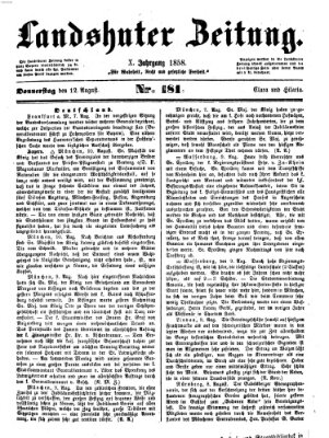 Landshuter Zeitung Donnerstag 12. August 1858