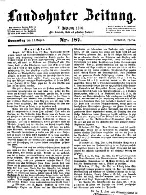 Landshuter Zeitung Donnerstag 19. August 1858