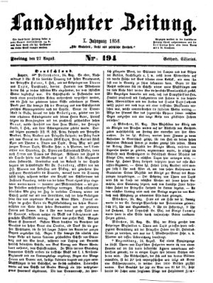 Landshuter Zeitung Freitag 27. August 1858