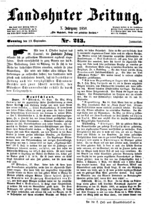 Landshuter Zeitung Sonntag 19. September 1858