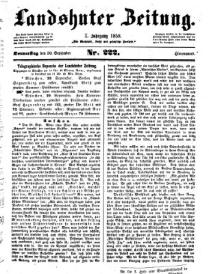 Landshuter Zeitung Donnerstag 30. September 1858