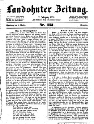 Landshuter Zeitung Freitag 1. Oktober 1858