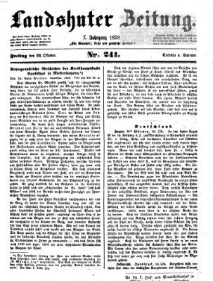 Landshuter Zeitung Freitag 22. Oktober 1858