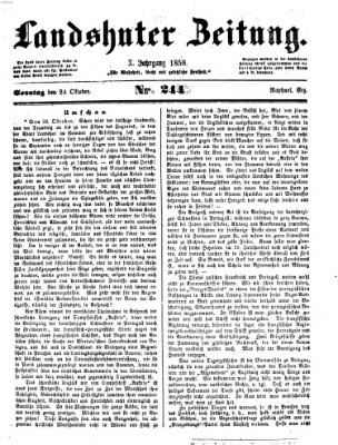 Landshuter Zeitung Sonntag 24. Oktober 1858