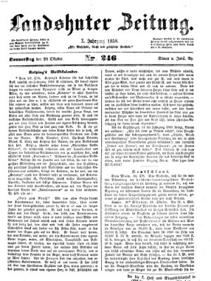 Landshuter Zeitung Donnerstag 28. Oktober 1858