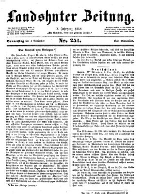 Landshuter Zeitung Donnerstag 4. November 1858