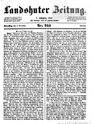 Landshuter Zeitung Dienstag 9. November 1858