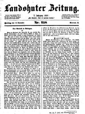 Landshuter Zeitung Freitag 12. November 1858