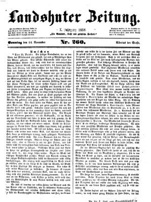 Landshuter Zeitung Sonntag 14. November 1858