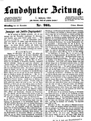 Landshuter Zeitung Dienstag 16. November 1858