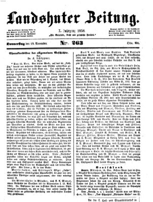 Landshuter Zeitung Donnerstag 18. November 1858