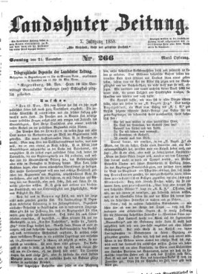 Landshuter Zeitung Sonntag 21. November 1858