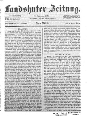 Landshuter Zeitung Mittwoch 24. November 1858