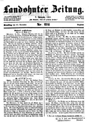 Landshuter Zeitung Samstag 27. November 1858