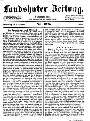 Landshuter Zeitung Sonntag 5. Dezember 1858