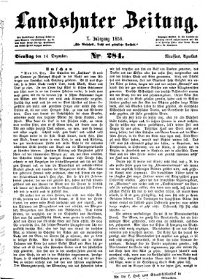 Landshuter Zeitung Dienstag 14. Dezember 1858