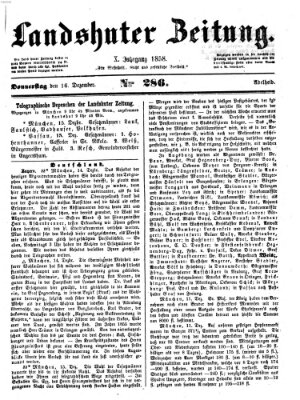 Landshuter Zeitung Donnerstag 16. Dezember 1858