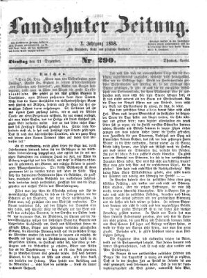 Landshuter Zeitung Dienstag 21. Dezember 1858